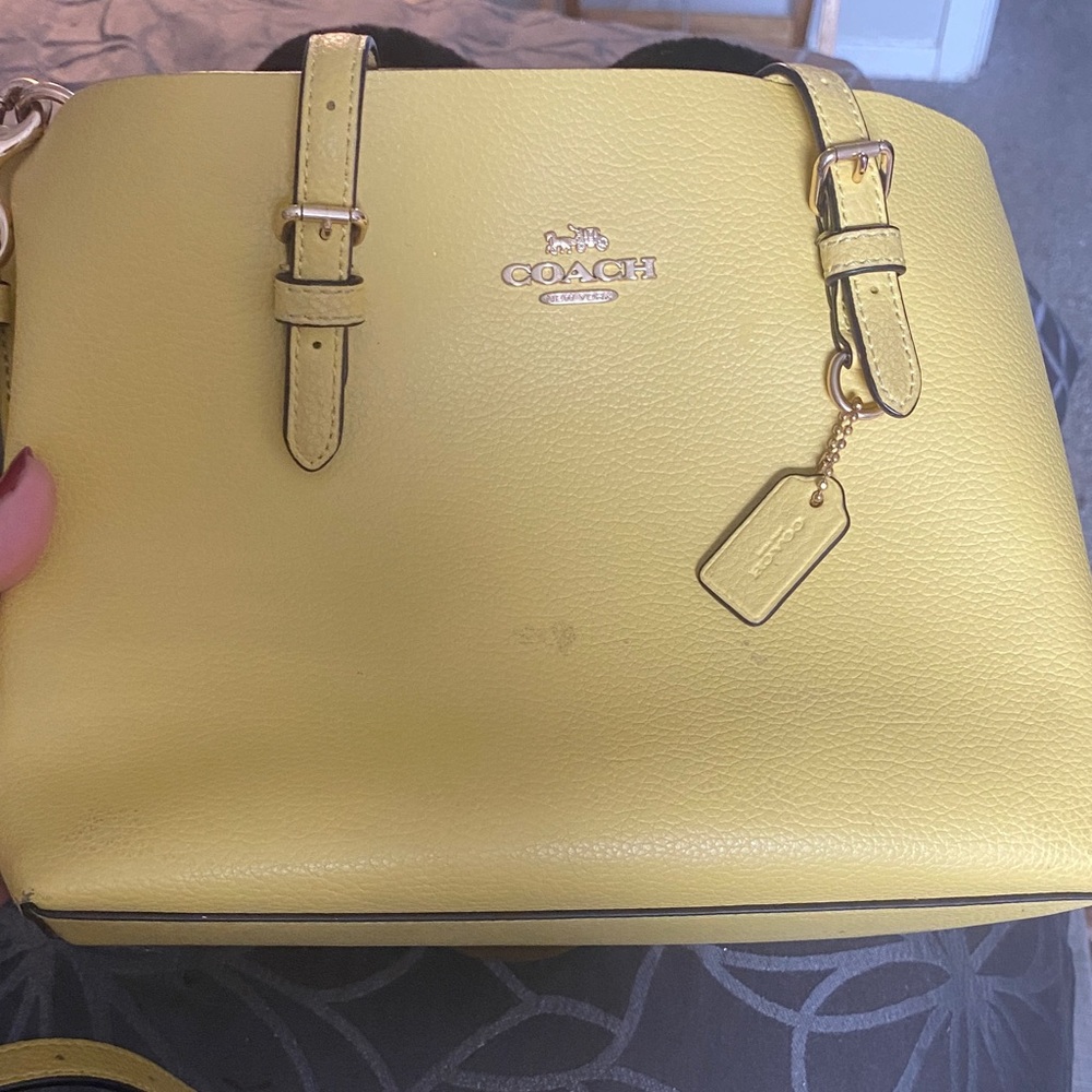 Coach Vibrant Yellow Leather Shoulder Bag